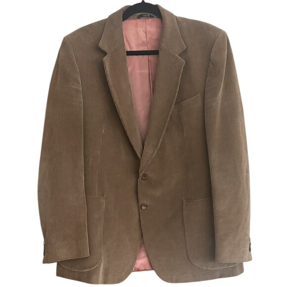Vintage Daks of London Camel Corduroy Blazer 46R Est Teacher Academia Preppy - Picture 1 of 10